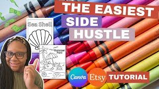 How To Sell Coloring Pages On Etsy | Make Coloring Pages in Canva | Digital Product Ideas |