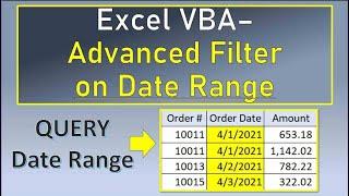 Excel VBA Advanced Filter on Date Range