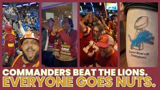 "The Commanders Beat the Lions.  Everyone Goes Nuts".  (Epic Fan Reactions Set to Epic Music)