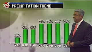 Chance of rain increases overnight and into Friday morning
