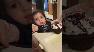 Adina 1st Birthday...rather eat a hot dog bun