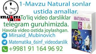 1-Mavzu: Natural sonlar ustida amallar.