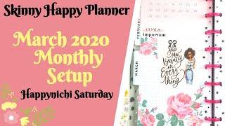 Skinny Classic Happy Planner "Happynichi" March Monthly setup | Happynichi Saturday PWM