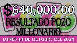 RESULTADOS POZO MILLONARIO SORTEO #1106 DEL LUNES 14 DE OCTUBRE DEL 2024/LOTERÍA DE ECUADOR