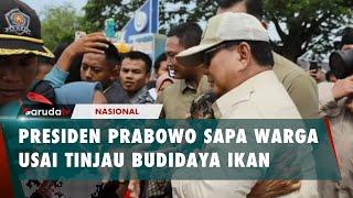 Presiden Prabowo Subianto Sapa Warga Karawang Setelah Meninjau Tambak Budidaya Ikan Nila