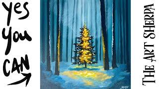 Christmas tree   How to Draw and Paint tutorial for Beginners Winter Wonder 2024 #art #painting