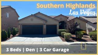 Las Vegas | Southern Highlands | 1 Story | 2347 SF | 3 BD | Den | 3 CG