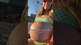 My belly moving on the beach