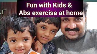 Fun with Kids & Abs exercise at Home 