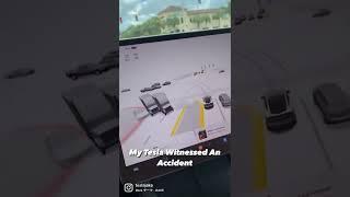 My Tesla Witnessed an Accodent #tesla #teslamodely #teslamodel3 #teslamotors