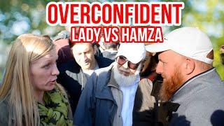 She's overconfident!? Hamza Vs Visitor Girl | Speakers Corner | Hyde Park