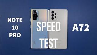 Xiaomi Redmi Note 10 Pro vs Samsung A72 Speed Test