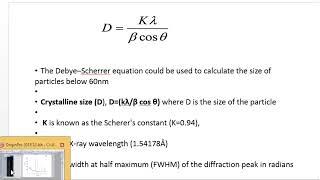 How to calculate the crystallite size from xrd using scherrer equation