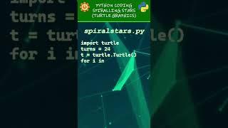 Spiralling stars using cool turtle graphics in python programming language #youtube #shorts