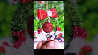 DIY Wreath Ornaments for Christmas Tree DecorationsHoliday Craft at Home #christmas #shorts