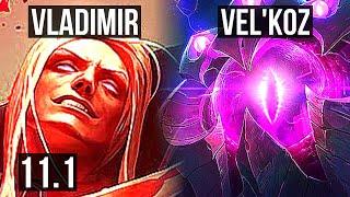 VLADIMIR vs VEL'KOZ (MID) | 10/0/5, 1000+ games, Legendary, 1.0M mastery | BR Diamond | v11.1