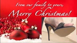 Merry Christmas high heel boots heel crush cig