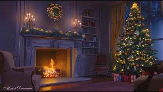 Christmas carols playing in another room | cozy living room ambience