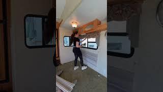 Demo day in the camper  #camper #rvlife #rvliving #campervan #vanlife #renovation #rv
