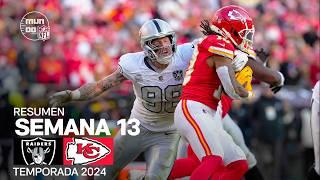 Las Vegas Raiders vs. Kansas City Chiefs | Resumen NFL en español - Semana 13 | NFL Highlights 2024