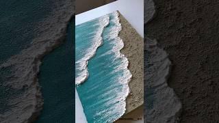 Mixing Sand in Texture Paste to create Beautiful Ocean #seapainting #textureart #artwork #wallart