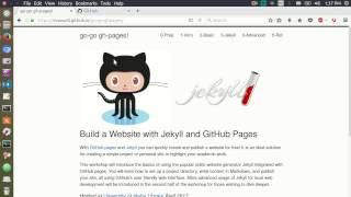 Go Go gh-pages! Build a website with GitHub Pages and Jekyll (workshop)