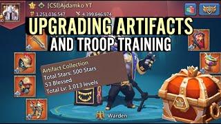 Lords Mobile - Upgrading artifacts & troop training on my RALLY LEAD account !!