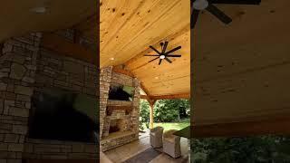 We just finished this 20x20 pavilion with outdoor kitchen and living room.