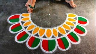 Diwali simple rangoli designs|diwali 2024 beautiful rangoli|diwali muggulu designs|Amazingrangoli