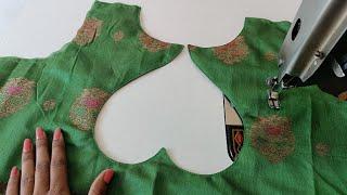 new easy simple designer blouse cutting and stitching || blouse design cutting and stitching