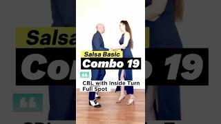 Salsa Basics “Combo 19” - CBL with Inside Turn, Full Spot #salsa #howto #dance #baile #shorts