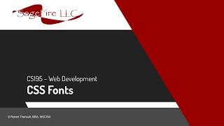 CS195 - Week 5 - CSS Font Family Custom