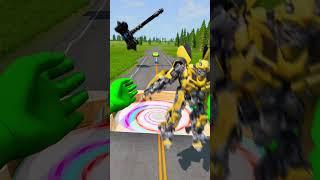 Funny Cars & Hulk Hands Slap And Portal & Hammer - BeamNG.Drive