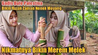 Gadis Desa Bule Palestina, Aktivitas Di Kampung Bikin Rujak LOLOCO Bambu || Girl Rural Life