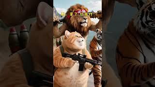 The fat cat team won against the chicken team #cat #aicat #fatcat #funnycat #animals