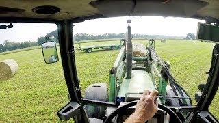 Cab View | Fendt Farmer 309 Turbomatik + Flatbad Alberti 9 m | Loading Alfalfa Bales