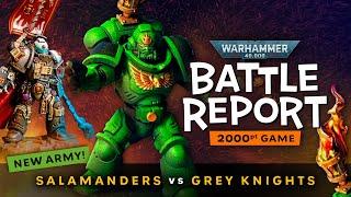 VULKAN LIVES! Salamanders Space Marines Debut vs Grey Knights Warhammer 40k Battle report