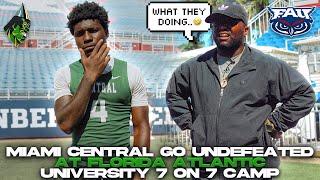 MIAMI CENTRAL GO UNDEFEATED AT FAU 7ON7 CAMP || MIC’D UP WITH TOMMY SHULER  *MUST WATCH* 