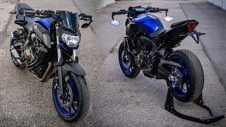 BUILDING MY Yamaha MT07 IN 10 MINUTES  (4K) #blue