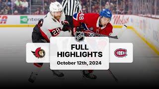 Senators at Canadiens | October 12, 2024 | NHL Full Game Highlights