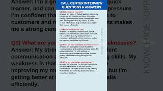 Call Center Interview Questions and Answers | Call Center Job Interview Questions and Answers