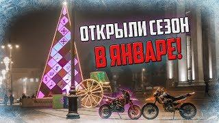 Как открыть замерзший гараж зимой? На мотоциклах по городу в январе! Мотосезон 2019