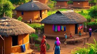 Typical African Village Life In Coastal Africa