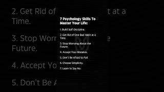 7 Psychology Skills to Master Your Life | Elevate Your Mindset