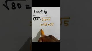 How to simplify square root of 80 ? #simplify #squareroot #mathematics #underroot #education