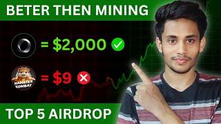 Top 5 Airdrops Much Better Than Hamster Kombat Airdrop | Free Airdrop | Crypto Airdrop