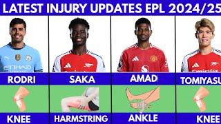 LATEST INJURY UPDATES IN ENGLISH PREMIER LEAGUE 2024/25 SEASON