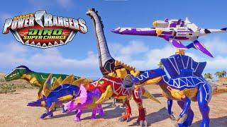 New! Power Rangers Dino Super Charge Zords Battle and Rampage in Jurassic World