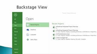 Lesson A1 1 - MS Project User Interface: The Backstage View