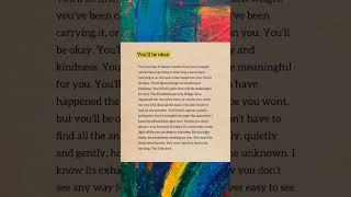  **You Will Be Okay: Embracing Hope and Healing*  #mentalhealthmatters #youwillbefine #inspiration